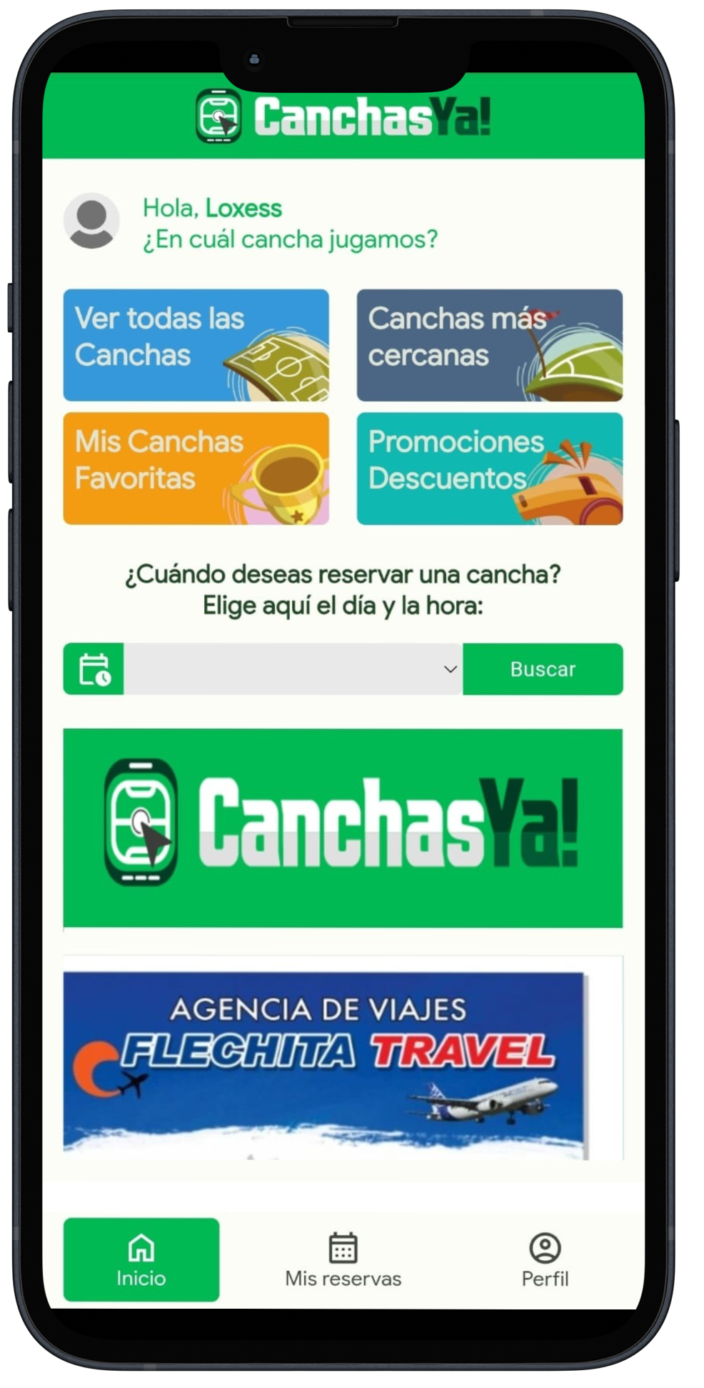 Inicio App Mockup